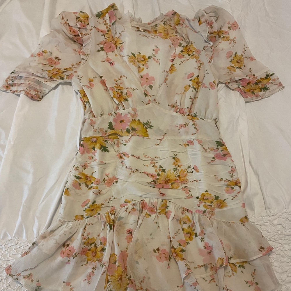 LoveShackFancy Floral Mini Dress
